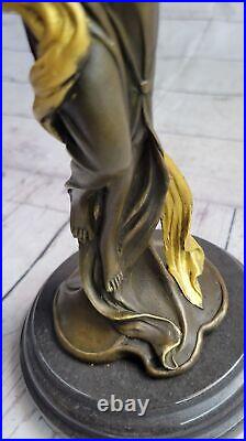 Bronze Sculpture Figurine Femme Buste Doré Patine Art Nouveau Victorien Solde