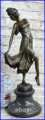 Bronze Sculpture Figurine Femme Buste Patine Art Nouveau Victorien Main Fabriqué