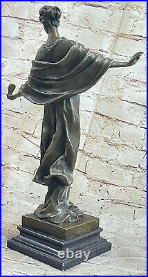 Bronze Sculpture Figurine Femme Buste Patine Art Nouveau Victorien Statue Main
