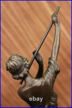 Bronze Sculpture Fonte Musicien Flûte Lecteur Style Art Nouveau Figurine Solde