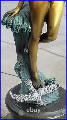 Bronze Sculpture, Main Fabriqué Statue Art Nouveau Érotique Nu Fille Avec Ouvre