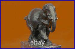 Bronze Sculpture, Main Fabriqué Statue Art Nouveau Signée Milo Abstrait Éléphant