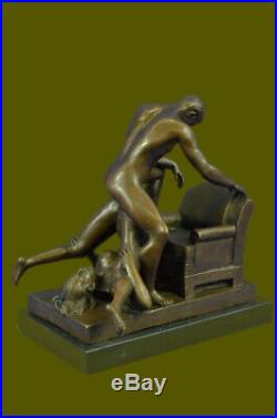Bronze Sculpture Mâle et Femelle en un Chauffé Moment Fonte Figurine Art