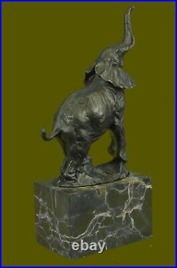 Bronze Sculpture, Statue Art Nouveau Signé Milo Abstrait Éléphant Figurine Nr
