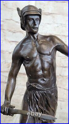 Bronze Sculpture Statue Marbre Figurine Buste Guerrier Romain Style Art Nouveau