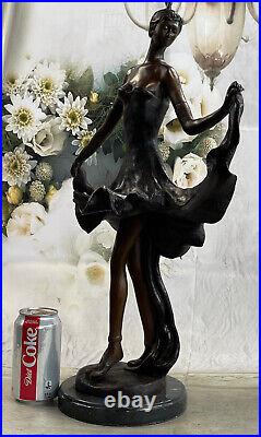 Bronze Sculpture Statue Rare Large Flamenco Danseuse Art Nouveau Marbre Figurine