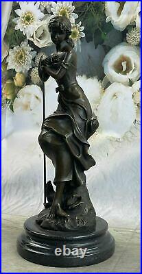 Bronze Sculpture Statue Superbe Art Nouveau Wind Maiden Figurine Bd Gif