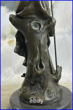 Bronze Sculpture Statue Superbe Style Art Nouveau Vent Maiden Figurine Bd Solde