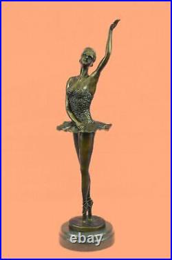 Bronze Sculpture Statue de Collection Style Art Nouveau Grand Ballerine Danseuse