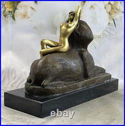 Bronze Sculpture Style Art Nouveau Collectionneur Semi Chair Figurine Statue