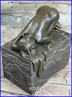 Bronze Sculpture de Collection Statue Style Art Nouveau Sensuel Nu Femelle Fonte