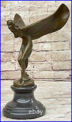 Bronze Style Art Nouveau Spirit De Ecstasy Main Statue Domestique Bureau Décor