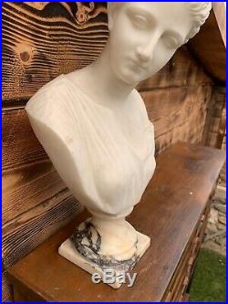 Buste Femme en marbre de Guglielmo PUGI époque art nouveau