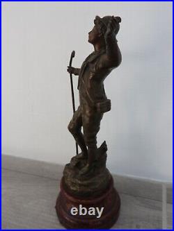 C. ANFRIE sculpture ancienne statue FIGURINE °TOURISTE °ART NOUVEAU AUTHENTIQUE