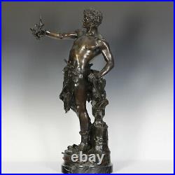 C. Marioton Le Travail Bronze Sculpture 1890 France Art Nouveau 83 cm