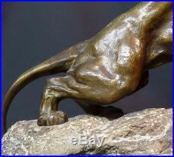 C2 1930 Th. CARTIER bronze animalier Lionne rugissante 40kg60c statue sculpture