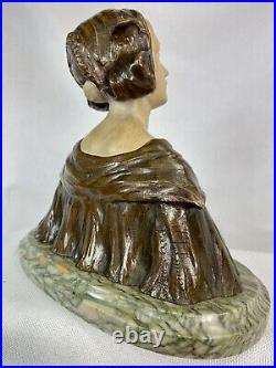 CHARLES IELMONI (19-20è) SPLENDIDE BUSTE SCULPTURE ART NOUVEAU 1900 FEMME BRONZE