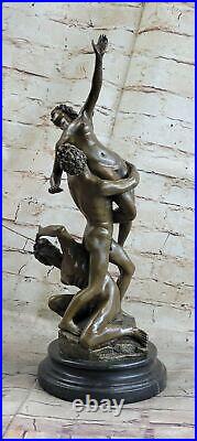 Chair Sabine Femme Bronze Sculpture Marbre Base Figurine Style Art Nouveau