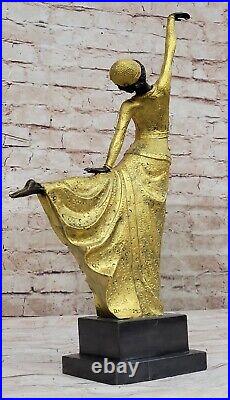 Chiparus Signée'Lost' Cire 100% Bronze Statue Art Déco Nouveau Danseur Figurine