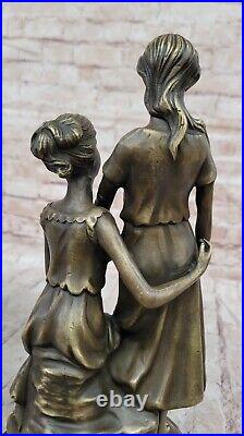 Collectionneur Édition Style Art Nouveau Deux Soeurs Bronze Sculpture By M Lopez