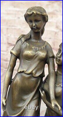 Collectionneur Édition Style Art Nouveau Deux Soeurs Bronze Sculpture By M Lopez