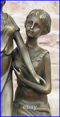 Collectionneur Édition Style Art Nouveau Deux Soeurs Bronze Sculpture By M Lopez