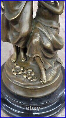 Collectionneur Édition Style Art Nouveau Deux Soeurs Bronze Sculpture By M Lopez