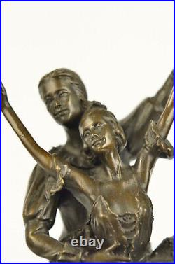 Couple Danseurs Dansant Ballet Véritable Bronze Sculpture Statue Art Nouveau