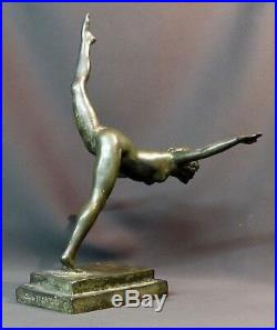 D 1930 belle Sculpture bronze Botinelly 37cm3.4kg Susse paris danseuse art déco