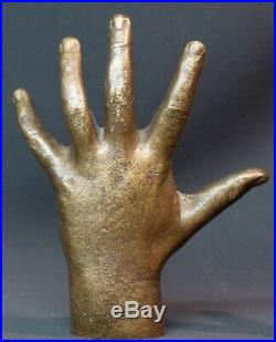 D 1930 sculpture moulage en bronze paire de mains d'enfant 15cm3kg