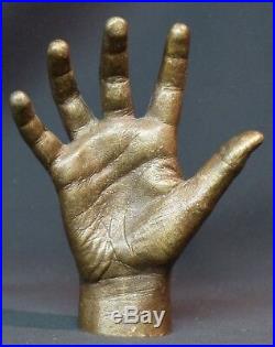 D 1930 sculpture moulage en bronze paire de mains d'enfant 15cm3kg