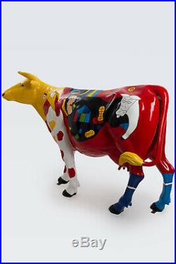 DEHLI Statue scultpure résine vache geante XL 220cm design pop art cow deco