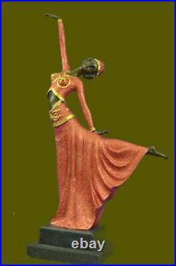 Danseur Avec / Frappant Pose Bronze Sculpture Art Déco Nouveau'Lost' Cire
