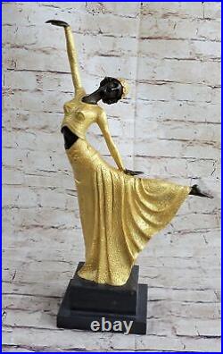 Danseur Avec / Frappant Pose Bronze Sculpture Art Déco Nouveau'Lost' Cire Solde