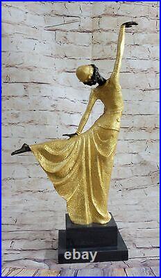 Danseur Avec / Frappant Pose Bronze Sculpture Art Déco Nouveau'Lost' Cire Solde