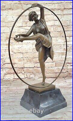 Danseuse Avec Frappant Pose Bronze Sculpture Art Déco Nouveau'Lost' Cire