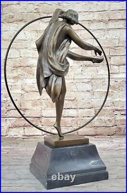 Danseuse Avec Frappant Pose Bronze Sculpture Art Déco Nouveau'Lost' Cire