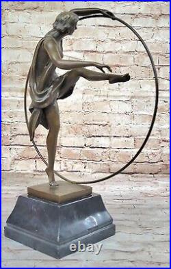 Danseuse Avec Frappant Pose Bronze Sculpture Art Déco Nouveau'Lost' Cire