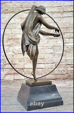 Danseuse Avec Frappant Pose Bronze Sculpture Art Déco Nouveau'Lost' Cire Ouvre