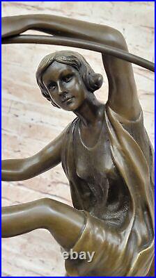 Danseuse Avec Frappant Pose Bronze Sculpture Art Déco Nouveau'Lost' Cire Ouvre