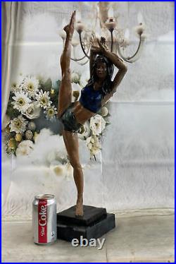 Danseuse Gymnaste Pure Bronze Figurine Statue Art Déco Nouveau 16 Lbs Sculpture