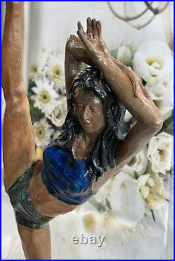Danseuse Gymnaste Pure Bronze Figurine Statue Art Déco Nouveau 16 Lbs Sculpture