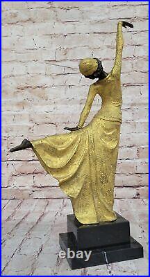 Demetre Chiparus Bronze Égyptien Danseuse Sculpture Fonte Art Nouveau Ouvre