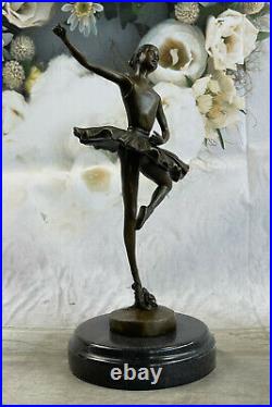 Détail Prima Ballerine Bronze Sculpture Style Art Nouveau Deco Figurine