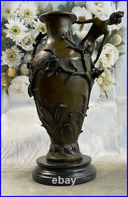 Eau Nymphes, Style Art Nouveau, Art Déco, Vase, Bronze Français Style Figurine