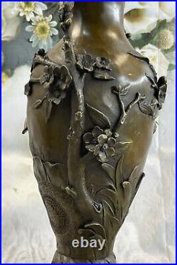 Eau Nymphes, Style Art Nouveau, Art Déco, Vase, Bronze Français Style Figurine