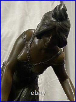 Élise Ward Hering Porte Lettre Époque Art Nouveau Femme Drapée Sculpture An1900
