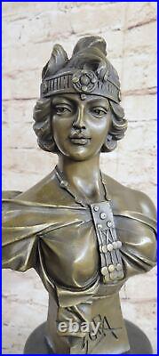 Emanuel Villanis Bohemienne Grand Bronze Français Art Nouveau Buste Sculpture