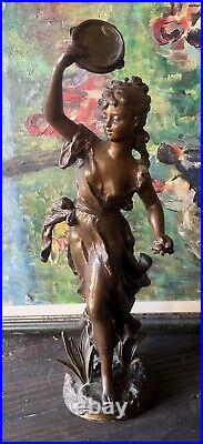 Ernest Rancoulet (1870 -1915) Statue Régule Sculpture C 1900 Art Nouveau Liberty
