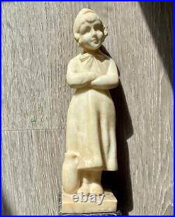 Ernst BECK sculpture fille marbre art nouveau deco jugendstil Vienne Autriche